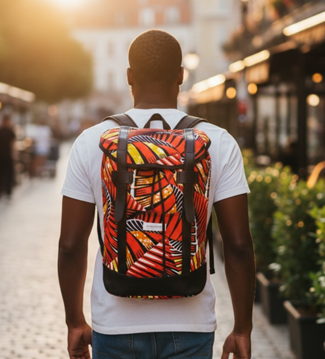 Sac à dos en tissu wax CLASSICHIC